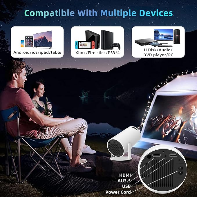 Portable Smart Mini Projector 5G WIFI, Support 4K - Sanosa UAE